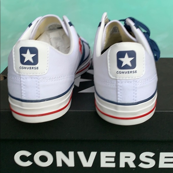 CONVERSE STAR PLAYER OX WHITE/NAVY/GUM RED MEN’S - Picture 10 of 16